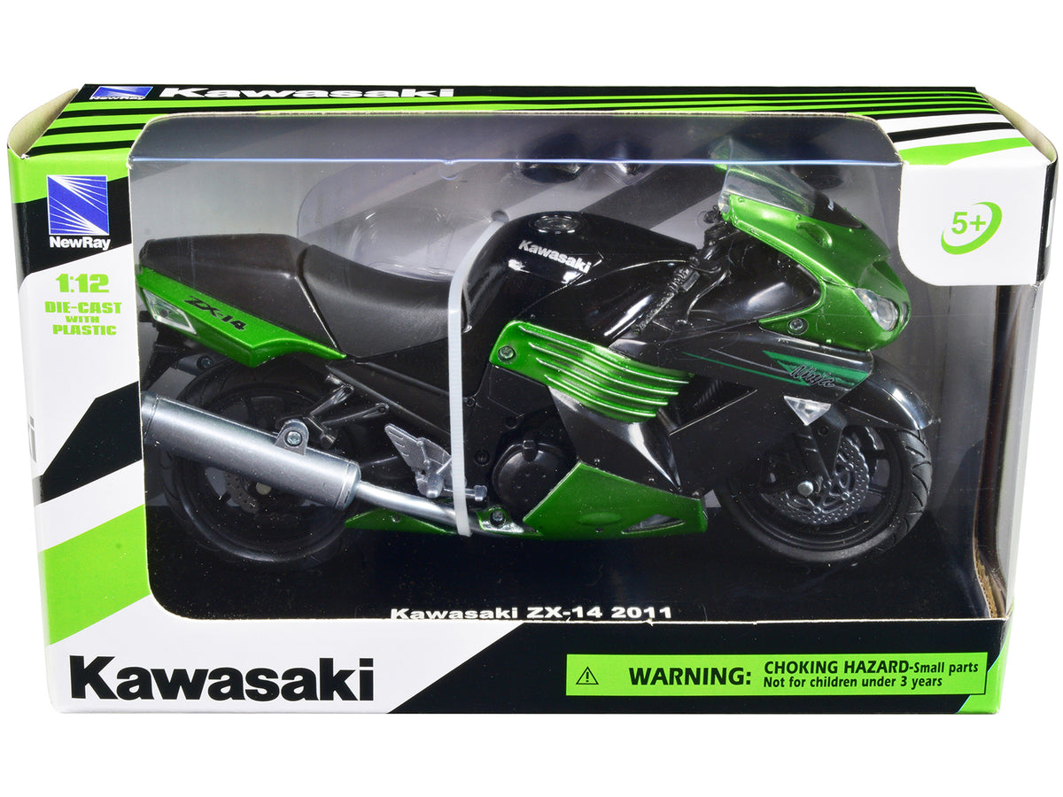 2011 Kawasaki ZX-14 Ninja Green Motorcycle Model 1/12 - New Ray