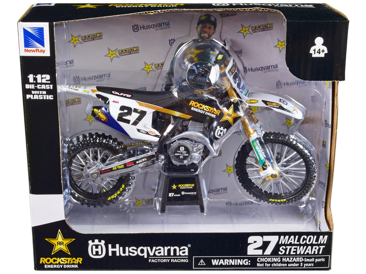 Husqvarna FC450 Motorcycle #27 Malcolm Stewart 1/12 Diecast Model Car - New Ray