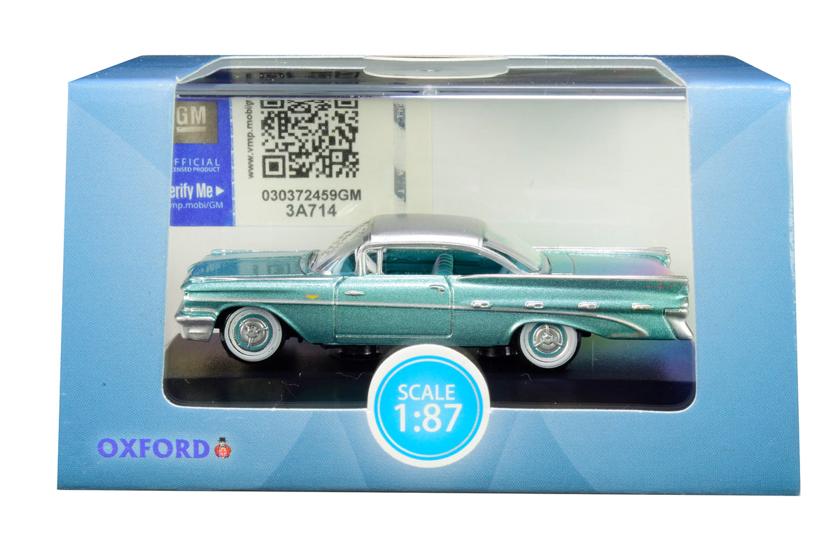 1959 Pontiac Bonneville Coupe Seaspray 1/87 Diecast Model Car - Oxford Diecast