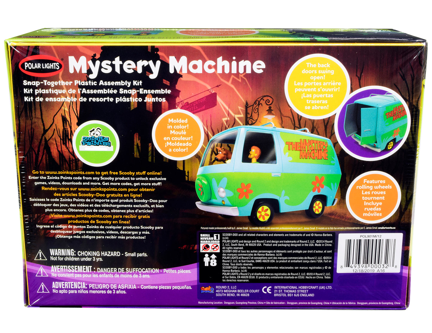 Skill 1 Snap Model Kit The Mystery Machine with Two Figurines (Scooby-Doo and Shaggy) 1/25 Scale Model by Polar Lights T&y