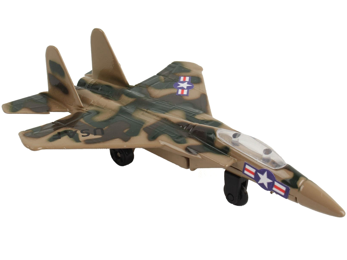 McDonnell Douglas F-15 Eagle Fighter Aircraft Desert Camouflage "United States Air Force" with Runway Section Diecast Model Airplane by Runway24