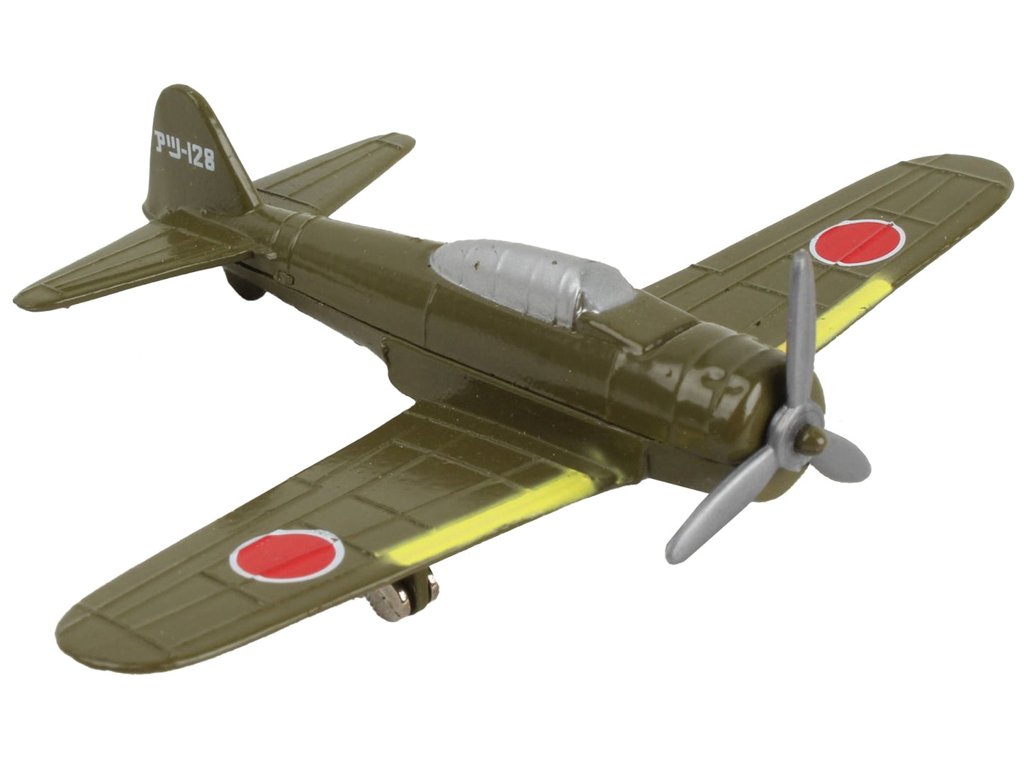 Mitsubishi A6M Zero Fighter Aircraft Green "Imperial Japanese Navy Air Service" with Runway Section Diecast Model Airplane by Runway24