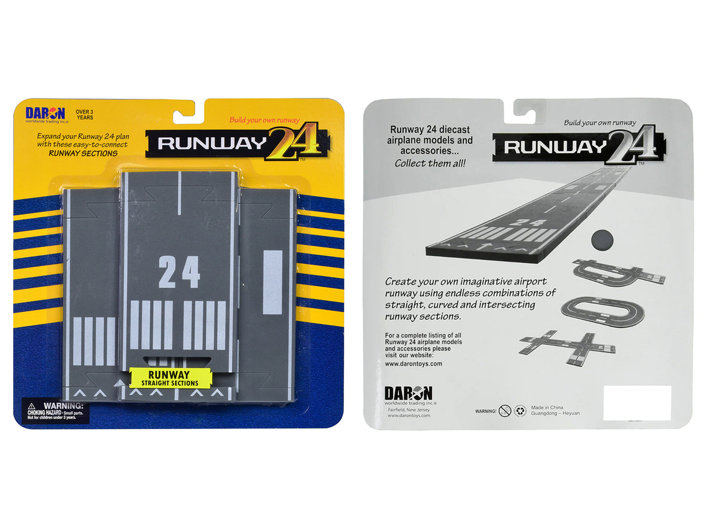 Runway Straight Sections 3 Piece Set for Diecast Models by Runway24