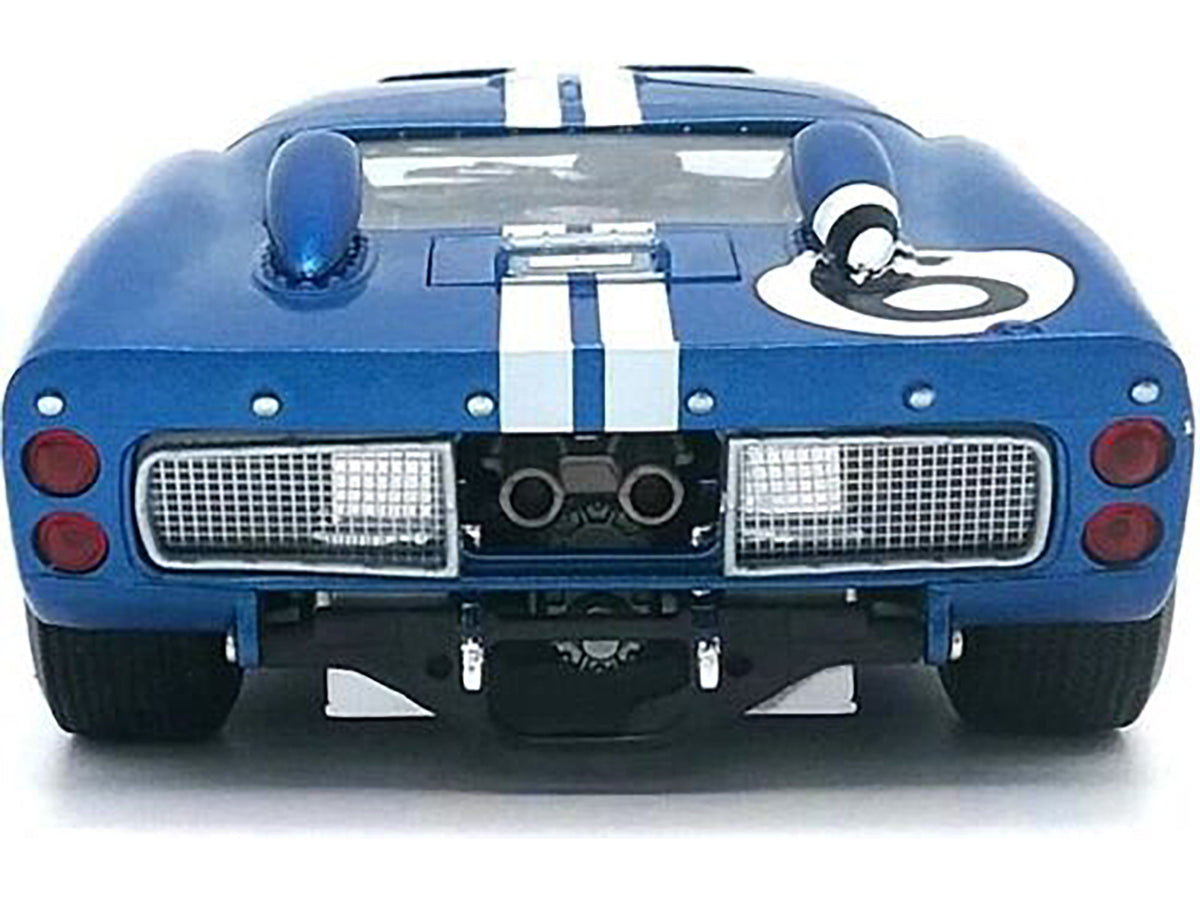 1966 Ford GT-40 MK 2 Blue #6 1/18 Diecast by Shelby Collectibles