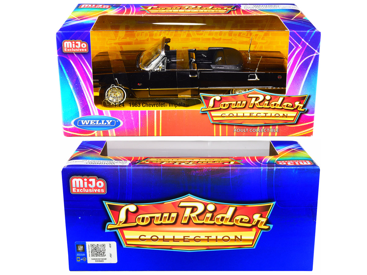 1963 Chevrolet Impala SS Convertible Black "Low Rider Collection" 1/24 Diecast