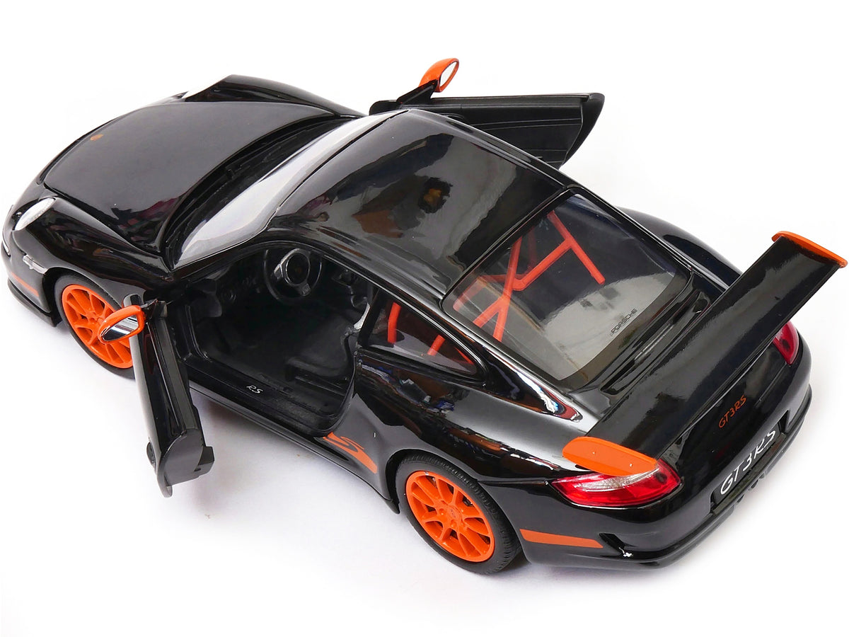 Porsche 911 (997) GT3 RS Black with Orange Accents 1/24-1/27 Diecast by Welly