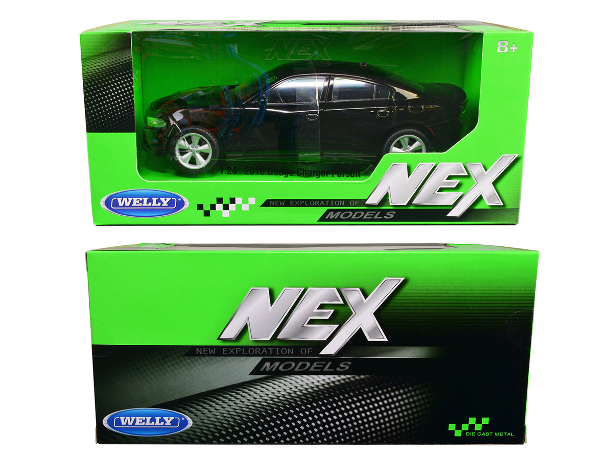 2016 Dodge Charger R/T Black "NEX Models" 1/24-1/27 Diecast by Welly