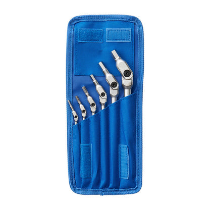 Bondhus Chrome Pivot Head Metric HexPro Wrenches with storage Pouch (6 Piece)