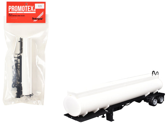Elliptical Tanker Trailer White 1/87 (HO) Plastic Model by Promotex T&y