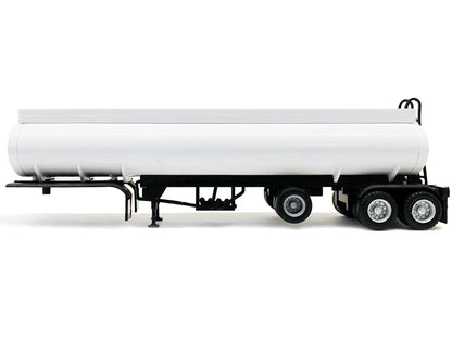 Tag-Axle Elliptical Tanker Trailer White 1/87 (HO) Plastic Model by Promotex