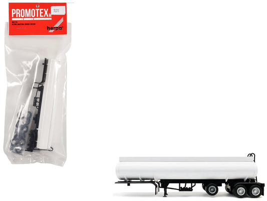 Tag-Axle Elliptical Tanker Trailer White 1/87 (HO) Plastic Model by Promotex T&y