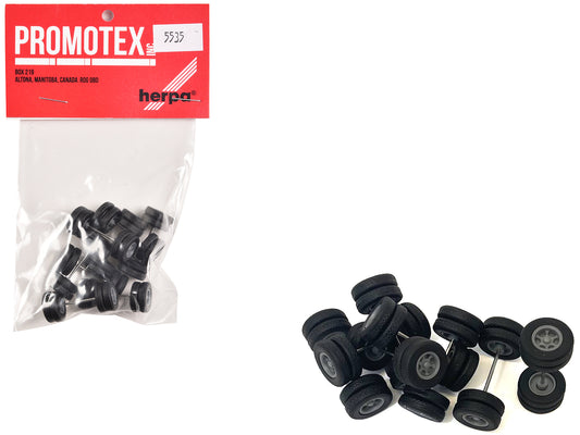 6-Spoke Rear Wheelset Set of 8 pieces 1/87 (HO) Plastic Model by Promotex T&y