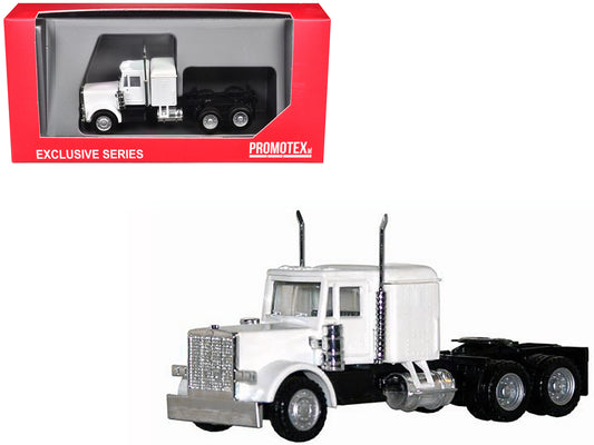 Peterbilt Long Tractor White 1/87 (HO) Plastic Model Car by Promotex T&y
