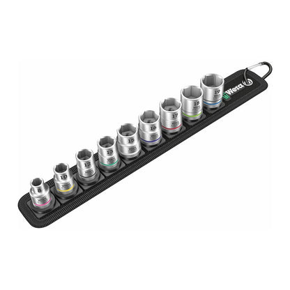 Wera 3/8" Drive Metric Socket Set on Storage Belt (9 Piece Set)