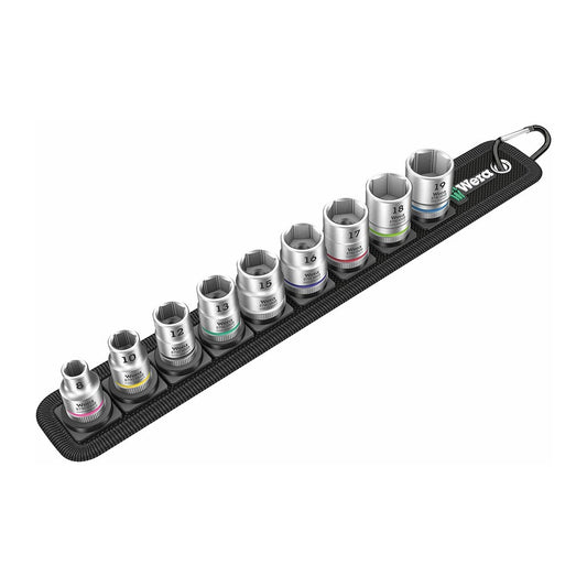 Wera 3/8" Drive Metric Socket Set on Storage Belt (9 Piece Set)