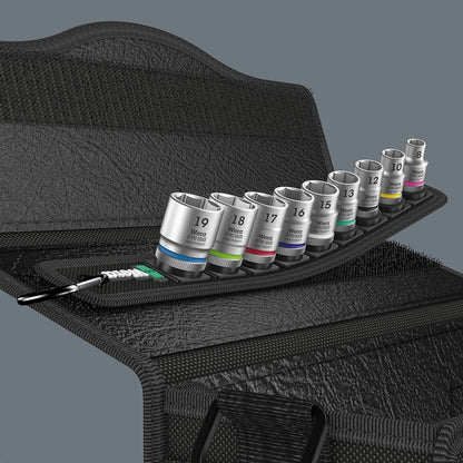 Wera 3/8" Drive Metric Socket Set on Storage Belt (9 Piece Set)