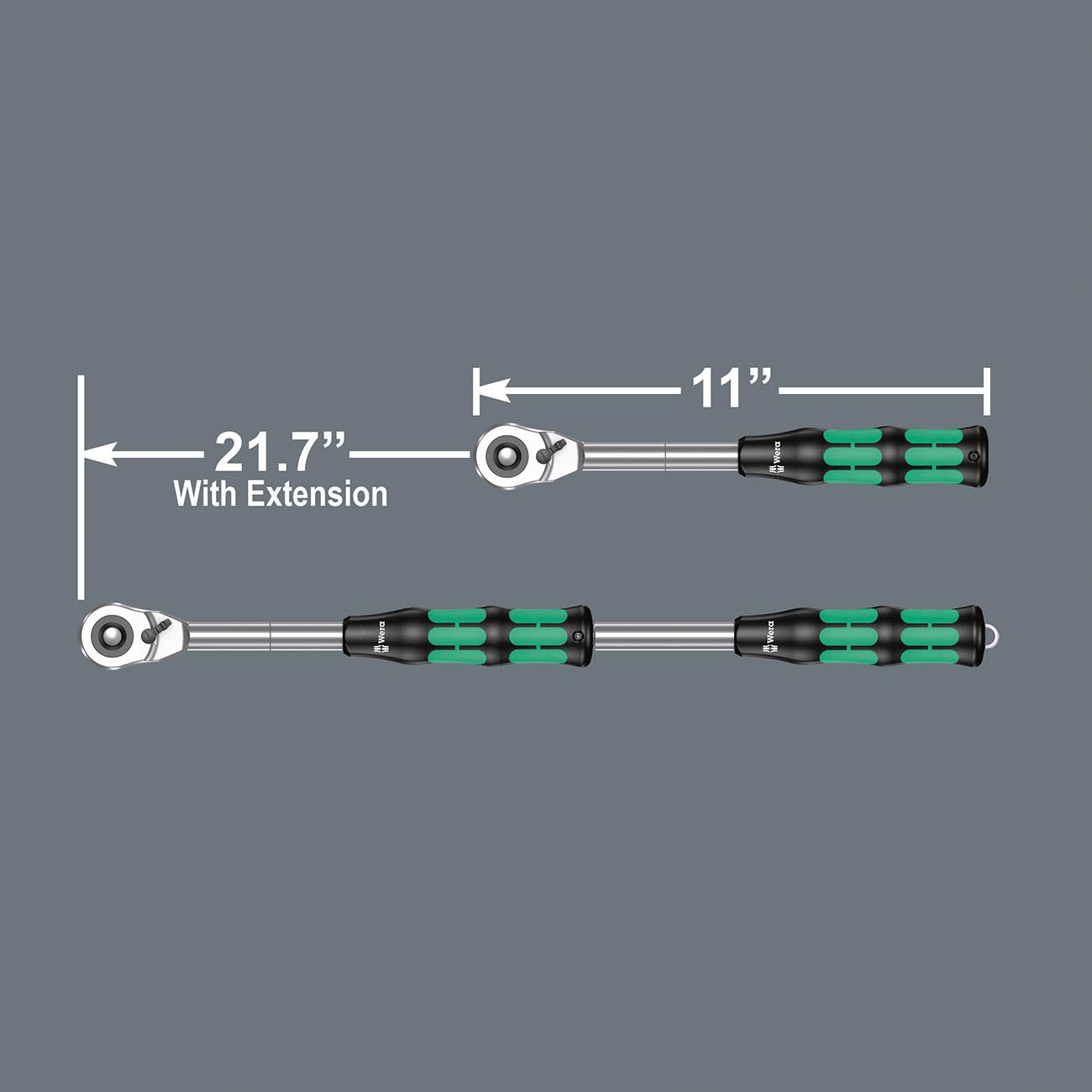 Wera 1/2â€ Drive Hybrid Switch Ratchet with Extension