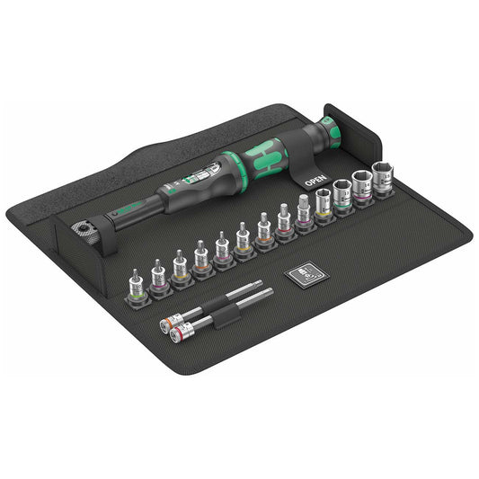 Wera 1/4" Drive Metric Torque Wrench/Bit Set for Bicycles/E-bikes - 2.5-25 Nm (16 Piece)
