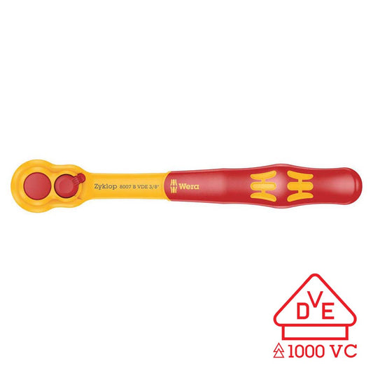 Wera 3/8â€ Drive Slim VDE Insulated Ratchet with Switch Lever