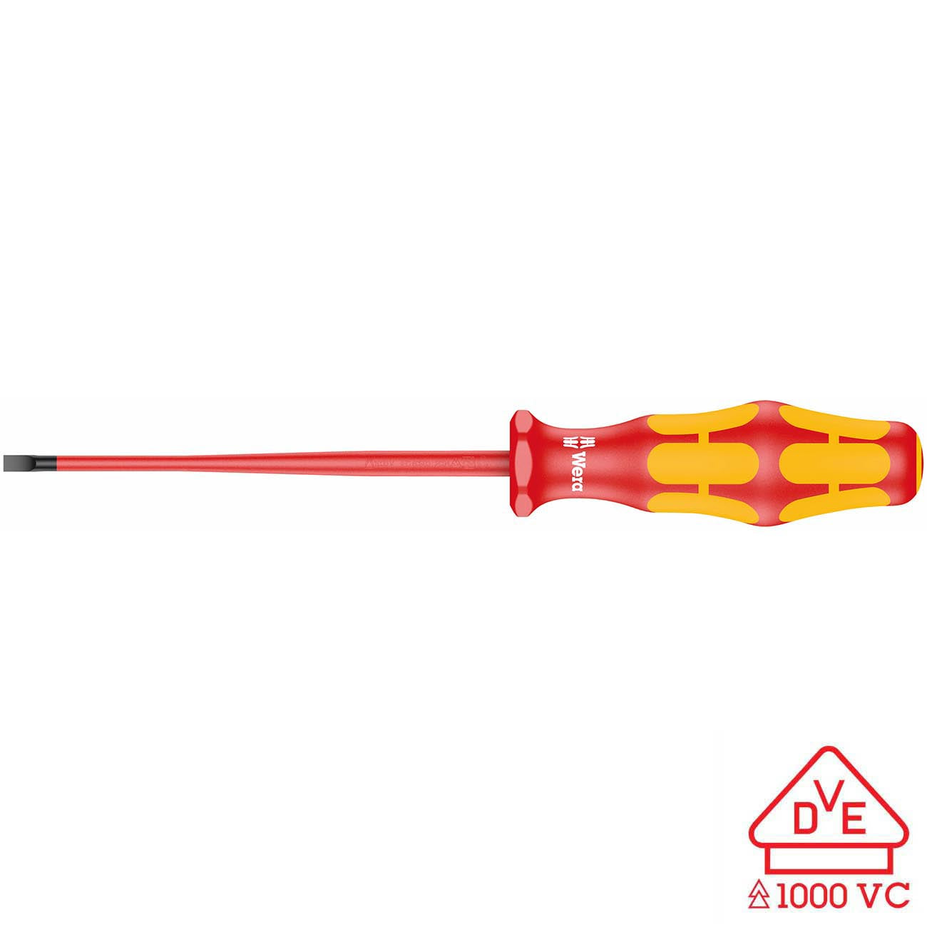 Wera VDE Insulated Screwdriver: Slotted 3.5 x 100mm (with Reduced Shaft Diamete