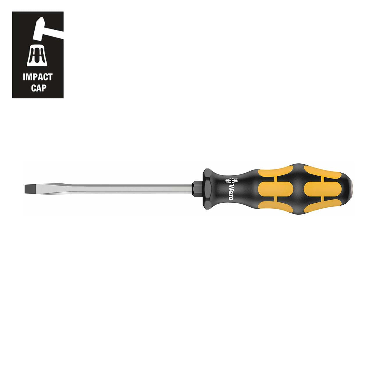Wera Chiseldriver Screwdriver: Slotted 9.0 x 150mm (with Impact Cap)