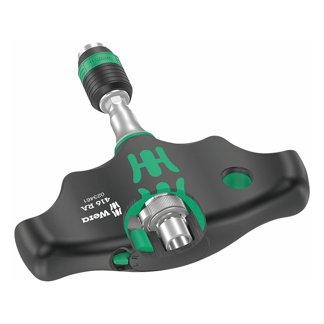 Wera Ratcheting T-handle Bitholding Screwdriver with Rapidaptor Quick-Release Chuck