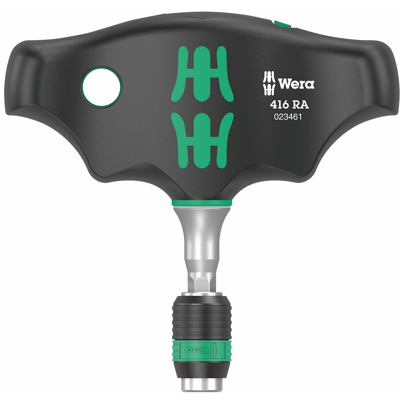 Wera Ratcheting T-handle Bitholding Screwdriver with Rapidaptor Quick-Release Chuck