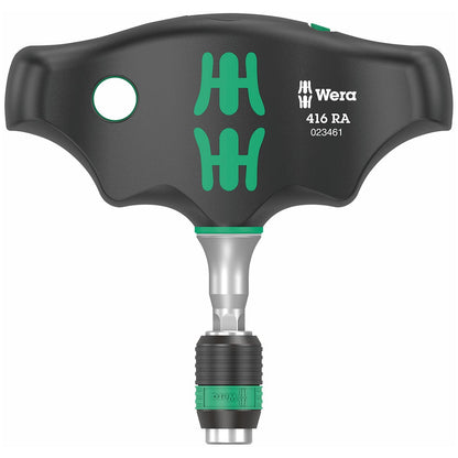 Wera Ratcheting T-handle Bitholding Screwdriver with Rapidaptor Quick-Release Chuck