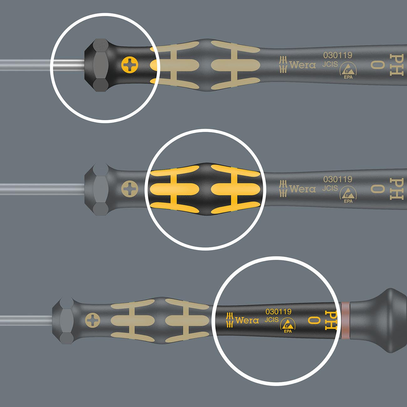 Wera ESD-Safe Micro Precision Screwdriver Set and Rack (6 Piece)