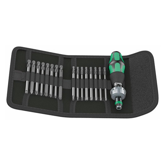 Wera Ratcheting Screwdriver Handle with Assorted Long Bits (17-Piece)