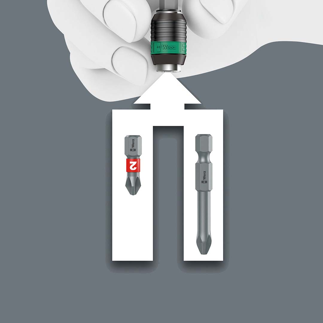 Wera Rapidaptor Universal 1/4" Bit Holder with Rapidaptor Quick-Release