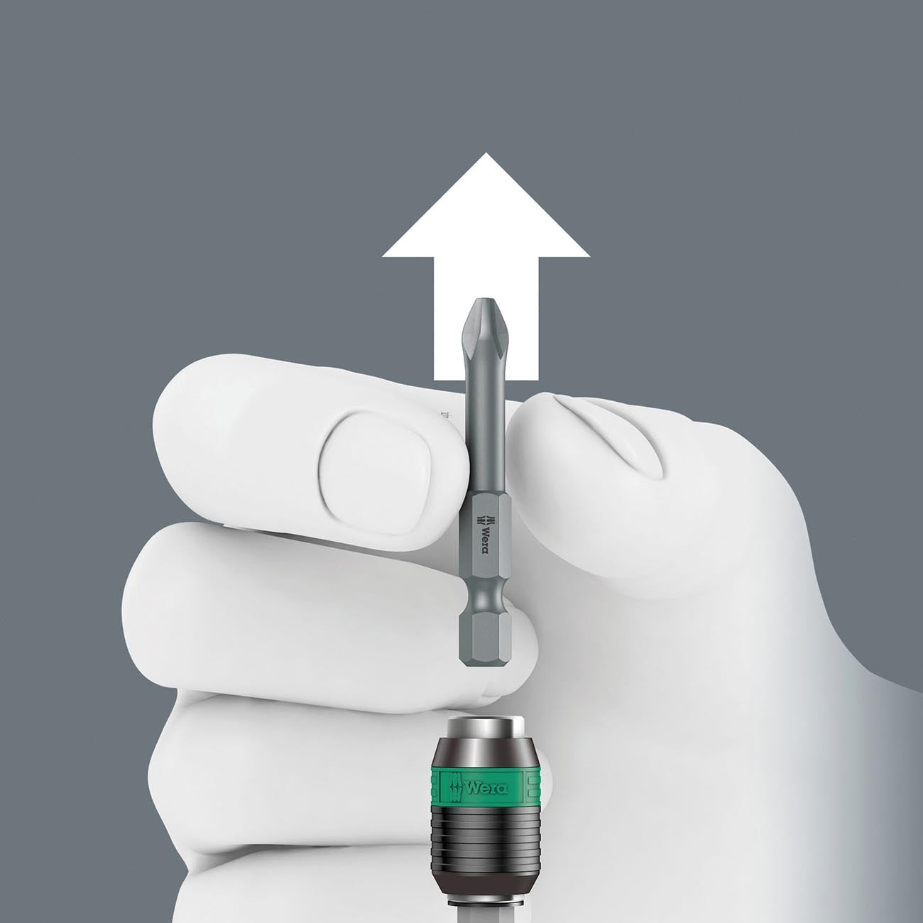 Wera 4" Universal 1/4" Bit Holder with Rapidaptor Quick-Release