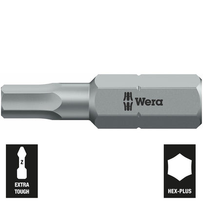 Wera 1/4" Drive Hex-Plus Bit: 2mm x 25mm