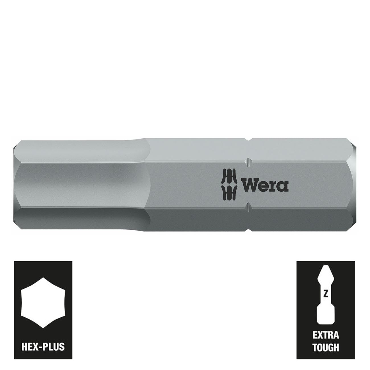 Wera 1/4â€³ Drive Hex-Plus Bit: 6mm x 25mm