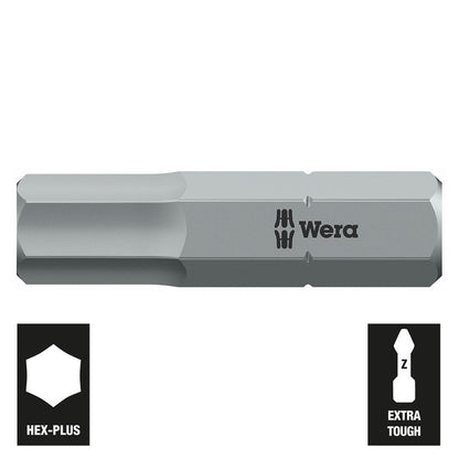 Wera 1/4â€³ Drive Hex-Plus Bit: 6mm x 25mm