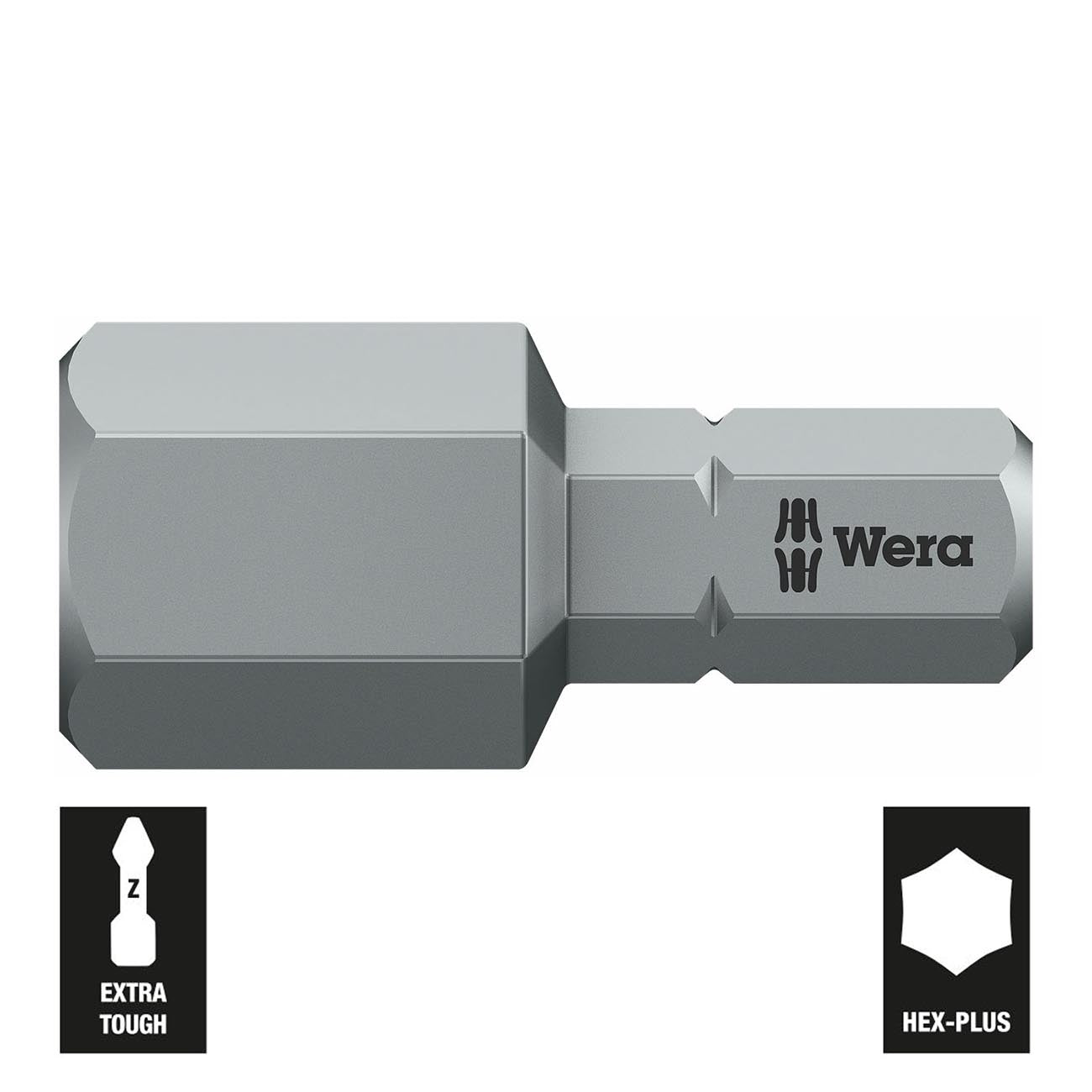 Wera 1/4â€³ Drive Hex-Plus Bit: 10mm x 25mm