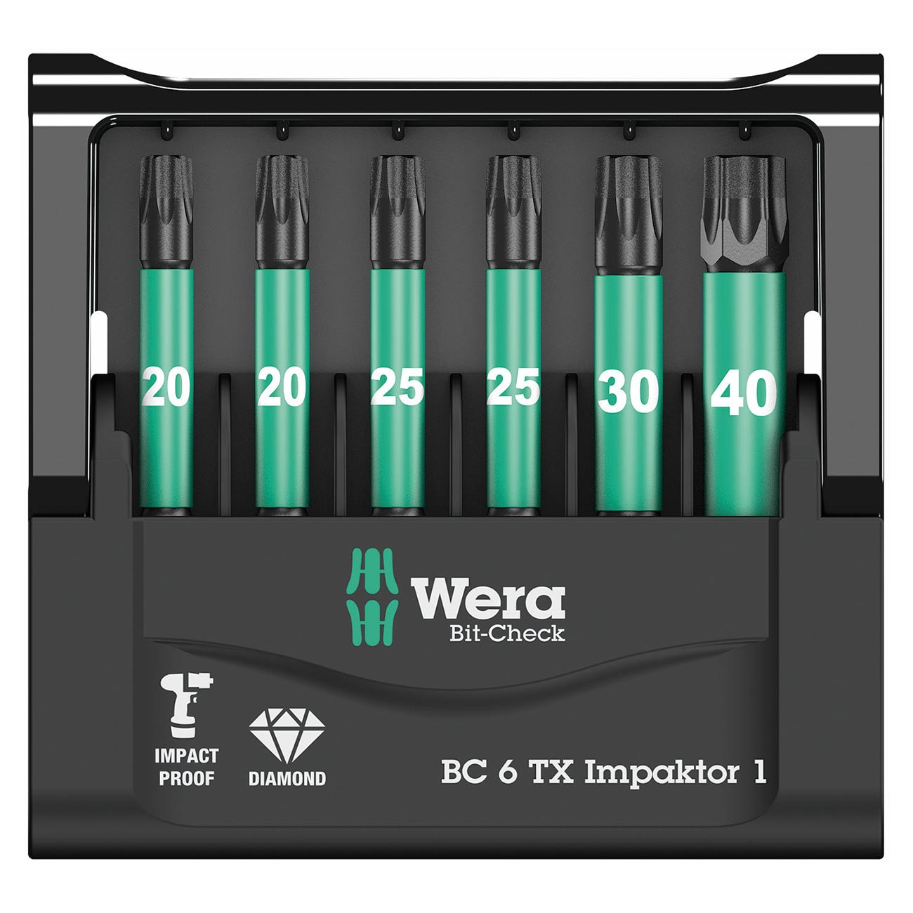 Wera 1/4â€³ Drive TORX 'Impact Ready' Bit Set and Carrying Case (6 Piece)