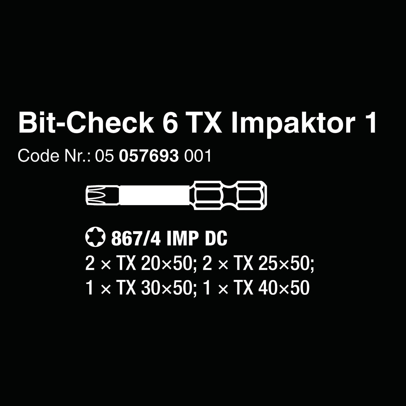 Wera 1/4â€³ Drive TORX 'Impact Ready' Bit Set and Carrying Case (6 Piece)