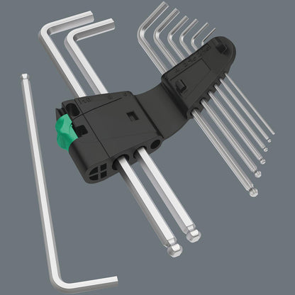Wera Metric Hex-Plus Chrome Plated Long Arm L-Key Set (9-Piece)