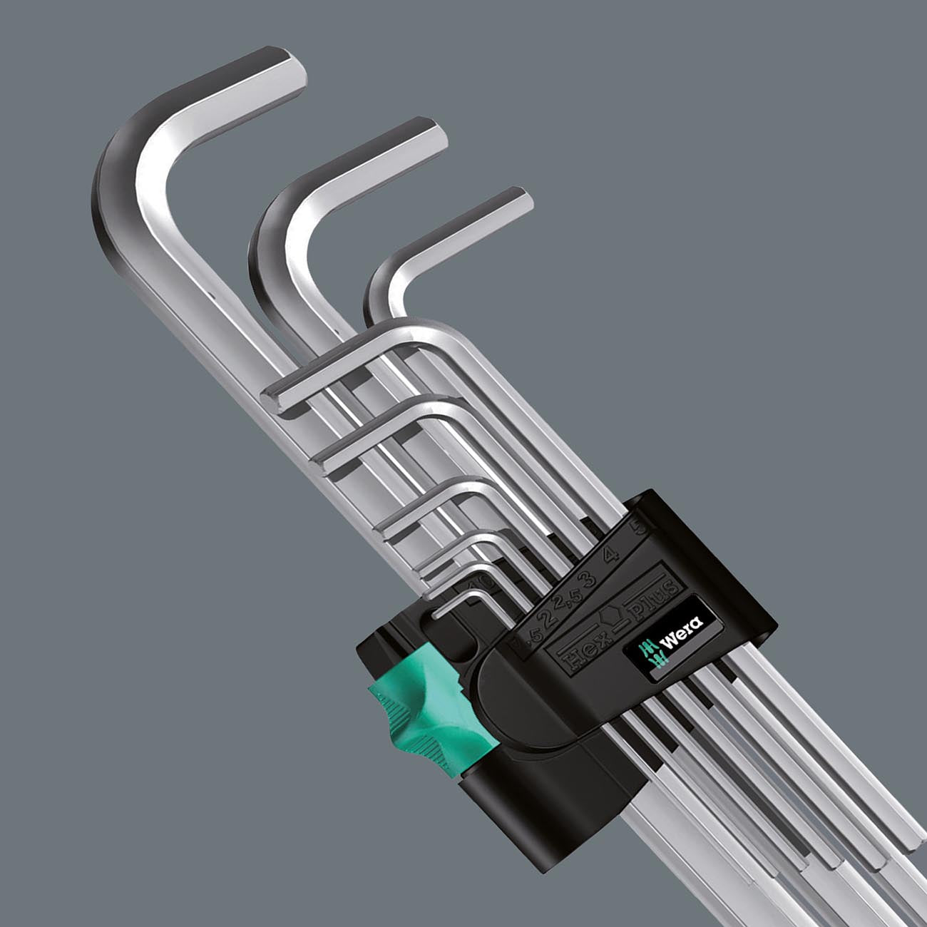 Wera Metric Hex-Plus Chrome Plated Long Arm L-Key Set (9-Piece)