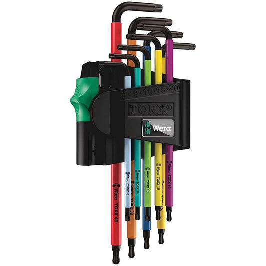 Wera TORX-BO Tamper-Proof Screws BlackLaser Long Shaft L-Key Set (9 Piece)
