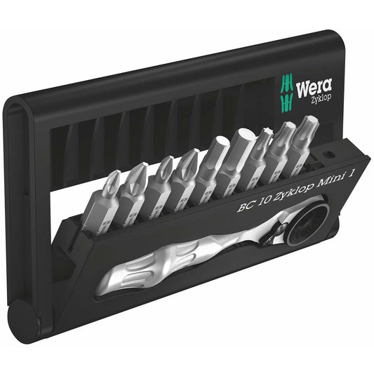 Wera Bit Set and Mini Bit Ratchet (10 Pieces)
