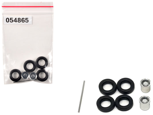 Rear Low Profile Wheelset Chrome 1/87 (HO) Plastic Model by Promotex T&y