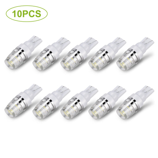 10Pcs T10 Led Bulbs 194 Lights 12V 1W 5730 Xenon White Wedge Base Replacement F