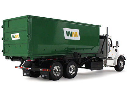 Peterbilt 567 Refuse Garbage Truck with 40 Yard Roll-Off Container "Waste Management" White and Green 1/34 Diecast Model by First Gear