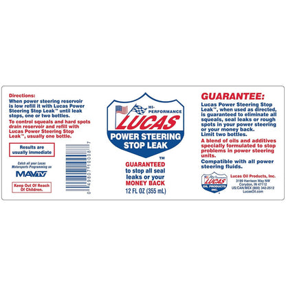 Lucas Oil Power Steering Stop Leak - 12 Ounce