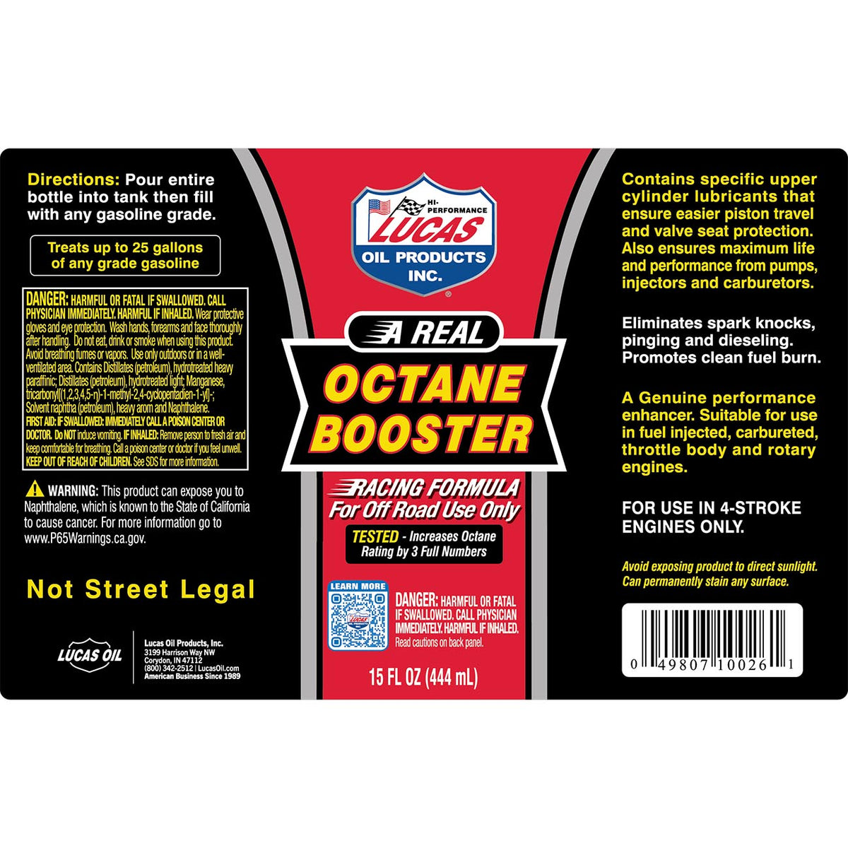 Lucas Oil Octane Booster - 15 Ounce