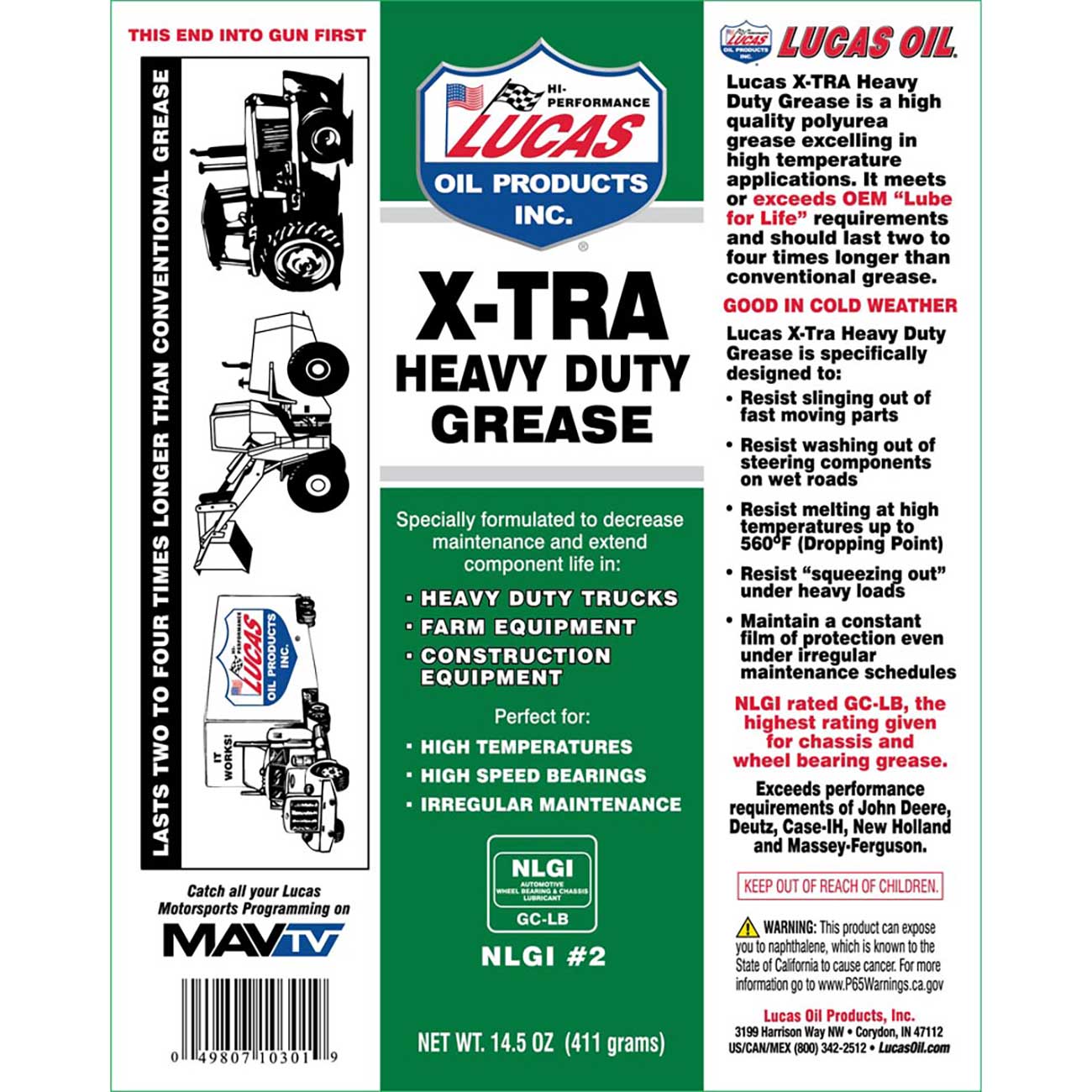 Lucas Oil X-Tra Heavy Duty Grease - 14.5 Ounce Tube