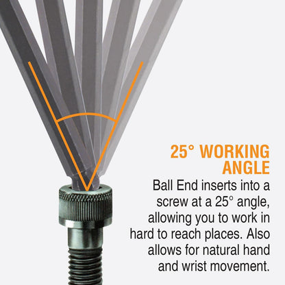 Bondhus Balldriver SAE HEX Ball End Screwdrivers .050" to 5/32" (6 Piece)