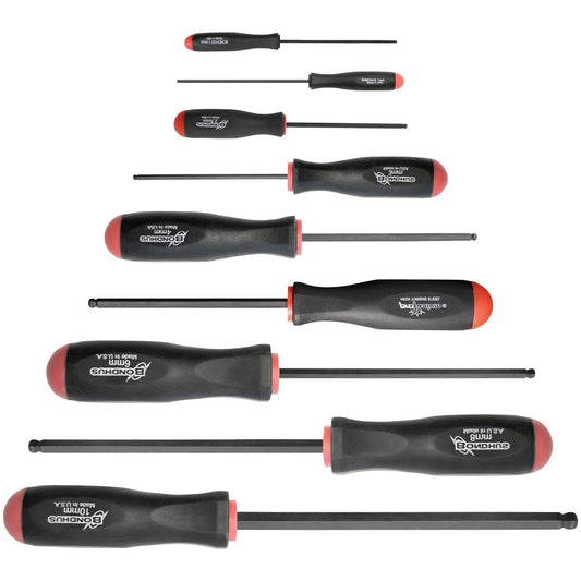 Bondhus Balldriver Metric HEX Ball End Screwdrivers 1.5mm to 10MM (9 Piece)